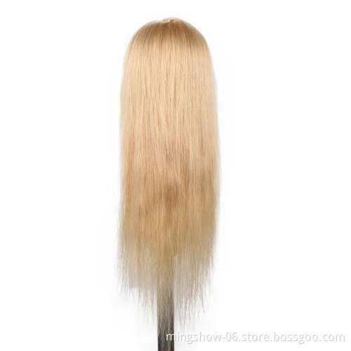 Professional salon 100  realistic human hair training head blond for hairdressers